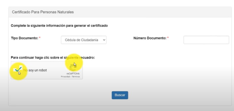 documento para certificado de antecedentes fiscales en colombia